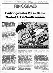 Cartridge Sales Make Game Market A 12-Month Season, by Hope Heymen